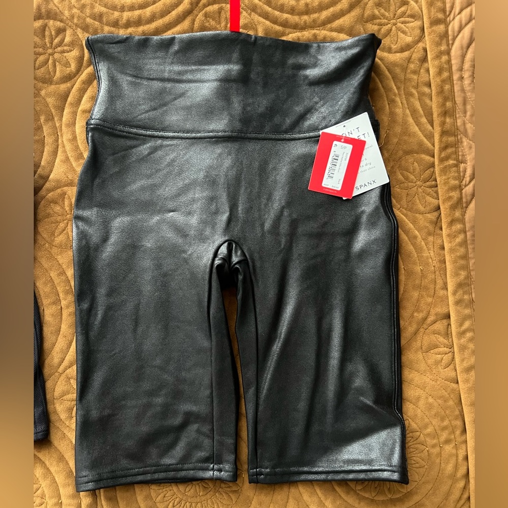 Spanx Faux Leather Bike Short